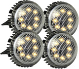 4pcs Solar-Powered LED Outdoor Ground Lights for Garden and Lawn, Warm White Disc In-ground Landscape Lighting | Lumora