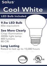 Solus S75VL Nautical Outdoor Wall Light Fixture – Black or White – Composite & Opal Acrylic Lens, LED Bulb | Lumora
