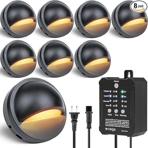 HIBOITEC Low Voltage Deck Lights Kit with Transformer Photocell Sensor and Timer IP67 Waterproof Fence Lights UL | Lumora
