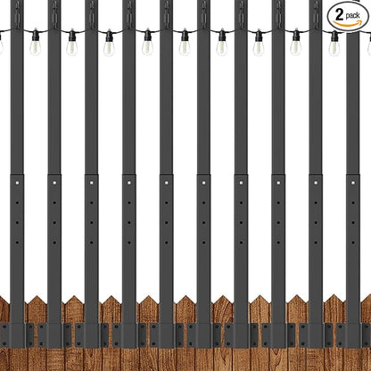 10 Pack String Light Poles,2.8Ft Metal Poles for Outdoor String Lights,Outdoor Light Poles with Post,Poles/Stand for Outside,Patio,Deck,Backyard,Garden Wedding,Party