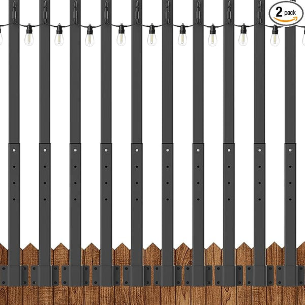 10 Pack String Light Poles,2.8Ft Metal Poles for Outdoor String Lights,Outdoor Light Poles with Post,Poles/Stand | Lumora
