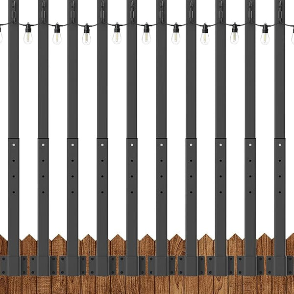 10 Pack String Light Poles,2.8Ft Metal Poles for Outdoor String Lights,Outdoor Light Poles with Post,Poles/Stand | Lumora