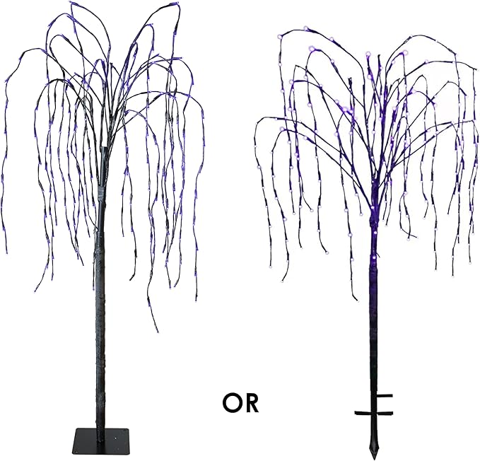FUCHSUN 4.6 FT 200 LED Solar Lighted Willow Tree Outdoor, Light Up Weeping Willow Tree Garden Pathway Lights | Lumora
