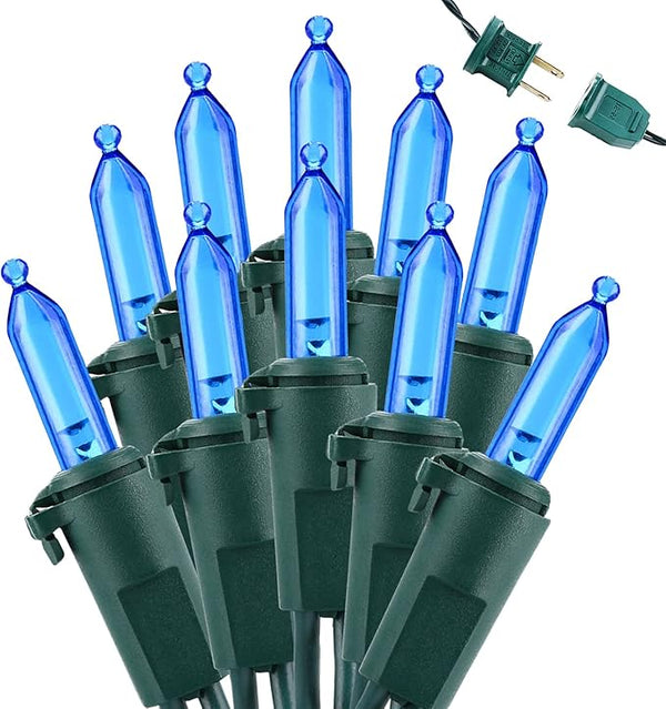 Brizled Blue Christmas Lights, 33ft 100 LED Christmas String Lights, 120V UL Certified Plug-in Xmas Tree Light | Lumora