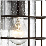 John Timberland Hogan Vintage Outdoor Wall Light Fixture Oil Rubbed Bronze 14" Seedy Glass Dusk to Dawn Motion | Lumora