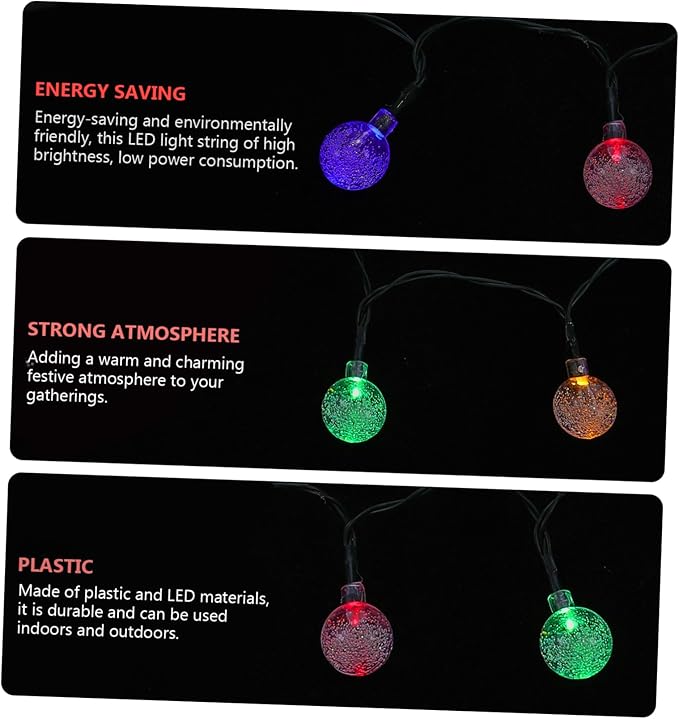 DOITOOL 1set Led Solar String Light Outdoor Decor Lights for Garden Patio Fence and Balcony Solar Panels