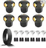 Gardenreet Brass In Ground Landscape Light Kit(6 Pack) with MR16 Bulb & 100Feet Wire & Connectors, 12V LED Well | Lumora