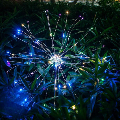 Solar Firework Light, 105 LED Multi Color Outdoor Firework Solar Garden Decorative Lights for Walkway Pathway Backyard Christmas Decoration Parties (2 Pieces)