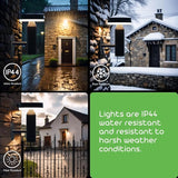 Round Solar Wall Lights - Solar Powered Wall Lamps - LED Lights - PIR Sensor & Two Lighting Modes - Rechargeable | Lumora