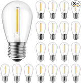Brightown 50 Pack LED S14 Replacement Light Bulbs, Shatterproof E26 Medium Base Edison Vintage Bulbs Equivalent to | Lumora