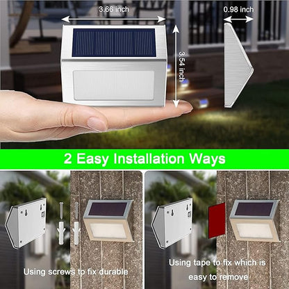 JSOT Solar Deck Lights -12 Pack Solar Fence Lights Waterproof Outdoor Light Fence Post Light for Outside Pool Garden Backyard Patio Yard Wall Stair Step, Warm Light