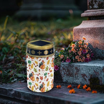 Autumn Turkey Solar Garden Lights Outdoor Waterproof Solar Pathway Lights Landscape Lighting Walkway Decorative Lights for Yard Patio Driveway Backyard Lights Outdoor