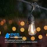 TORCHSTAR 50FT Outdoor String Lights Commercial Great Weatherproof with 15xE26 Sockets & 16 Vintage Edison LED | Lumora