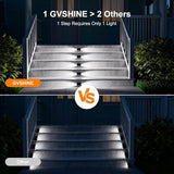 12 Pack Cool White Solar Powered Stair Lights for Outside Waterproof Deck Step Safety LED Ourdoor Decorative Lamp | Lumora