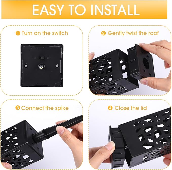 VIHOSE 12 Pcs Solar Pathway Lights Waterproof Solar Powered Outdoor Lights 11.4 Inch Outdoor Lamp Decorations for Garden Yard Patio Walkway Driveway Outside, Warm Color