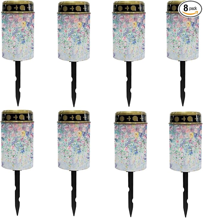 Blue Flower Outdoor Lanterns Waterproof Solar Garden Lights Flameless Solar Pathway Lights for Outside Landscape | Lumora