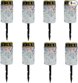 Blue Flower Outdoor Lanterns Waterproof Solar Garden Lights Flameless Solar Pathway Lights for Outside Landscape | Lumora