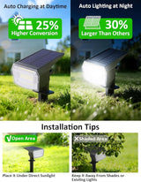 Solar Spot Lights Outdoor, 4 Pack Waterproof Solar Powered Garden Lights, 59 LED 4 Lighting Modes, 6500K White | Lumora