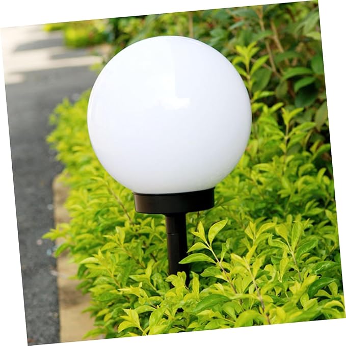 HOMSFOU 4pcs Solar Lawn Lights White Shaped Garden Lamps Solar Pathway Lights for Outdoor Patio and Decor