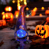 Halloween Decorations Outdoor Gnome Solar Lights, Color Changing LED Lights with Spider Web Hollowed-Out Hat | Lumora