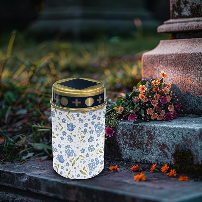 Blue Floral Solar Garden Stake Lights Outdoor Pathway Lights Landscape Lighting LED Solar Lantern,Solar Powered Fairy Lights for Outside Warm White Stoplight,Wall Lights Auto On/Off