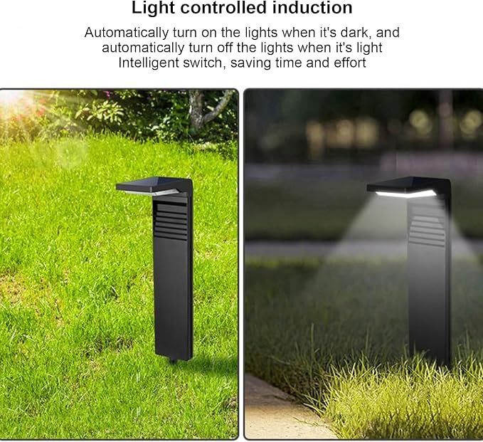 Asixxsix Solar Garden Lights, Outdoor Solar Pathway Lights with Battery Operated, 2 Color Temperatures Adjustable Brightness Levels, Solar Outdoor Lights for Garden, Landscape,