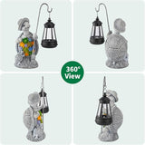 Solar Garden Outdoor Statue Turtle with Hanging LED Lantern —Outside Solar Turtle Decor for Garden,Home,Lawn,Yard | Lumora