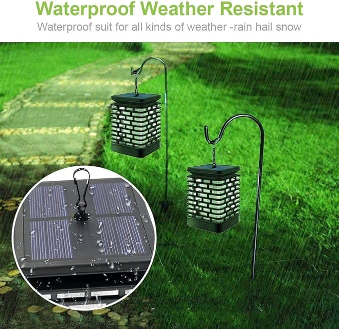 EOYIZW Solar Lanterns, 99LEDs Dancing Flickering Flame Lights, IP65 Waterproof, Purple, 3.5" H - Outdoor Path Light | Lumora