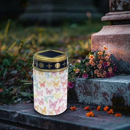 Colorful Butterfly Cemetery Solar Lights LED Solar Lights for Cemetery Gravesite Solar Lights Grave Decorations for Cemetery Mom Solar Lights Outdoor Waterproof Lights