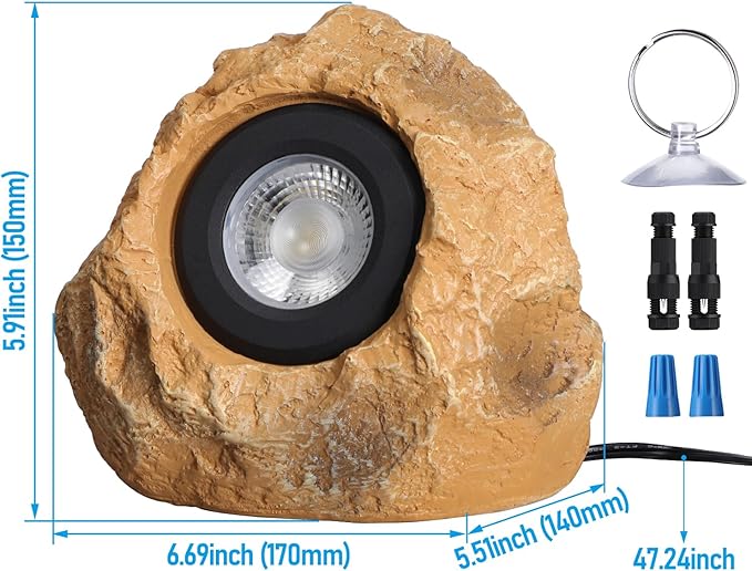 LEONLITE 5CCT LED Rock Lights Outdoor, 5W Low Voltage Landscape Spot Light for Garden, Yard, Decorative Stone | Lumora
