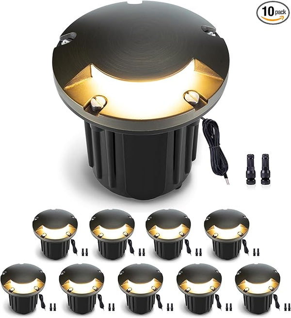 Gardenreet 12V Well Light - Brass Electric Landscape Ip65 Waterproof In-Ground LED Low Voltage - Outdoor Path Light | Lumora