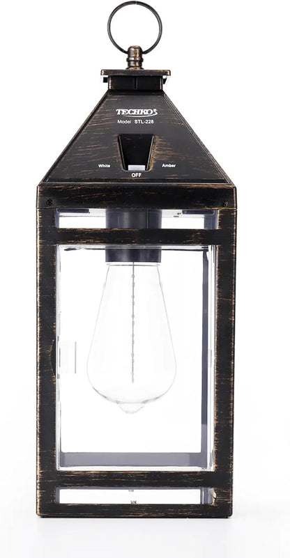 TECHKO STL-228 STL-228-1 Outdoor Solar Lantern, Edison Bulb