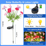 Solar Garden Lights,Solar Lights Outdoor Waterproof with Butterfly Flower,2 Pack Solar Powered Outdoor Lights,Solar | Lumora