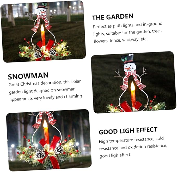 Christmas Snowman Solar Garden Path Light Led Outdoor Decoration for Lawn and Landscape Charming Holiday Solar Lamp for Christmas Decor