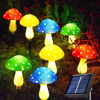 Outdoor Solar Garden Lights, Yard Decorations Mushroom -1Pack 6 Mushroom