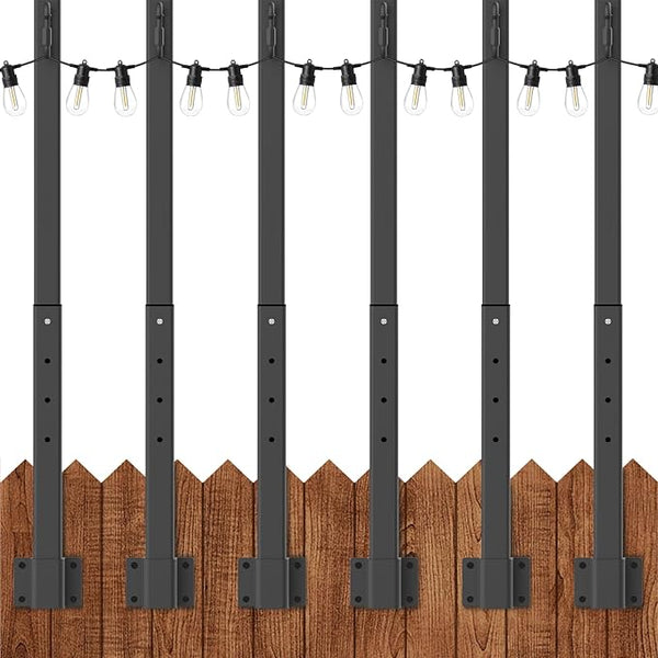 AILBTON 6 Pack 2.8Ft String Light Poles,Light Poles for Outside String Lights,Outdoor Light Poles with Fence | Lumora