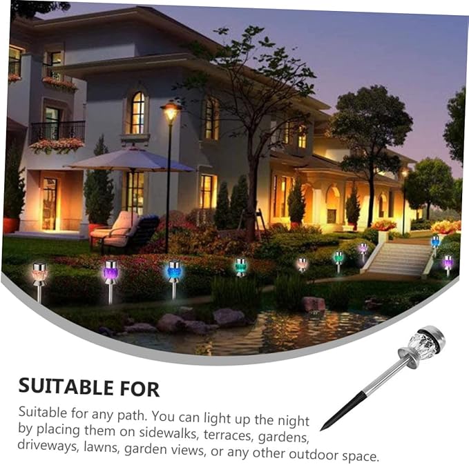 DOITOOL 3sets Shape Solar Lights Outdoor Lawn Lighting for Pathway Garden and Driveway Bright Led Illumination Easy Installation for Daily Use
