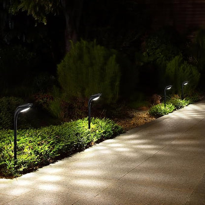 Solar Outdoor Pathway Lights, 2 Pack, Waterproof IP65, Stylish Snake Head Shape Design, Warm/Cool Light Dual Modes Switchable, Efficient Landscape Lighting for Garden, Walkway, Patio