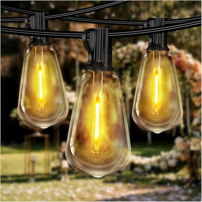 DAYBETTER 120FT Outdoor String Lights Waterproof 60 pcs Warm White LED Bulbs 2700K for Patio, Yard, Garden & | Lumora