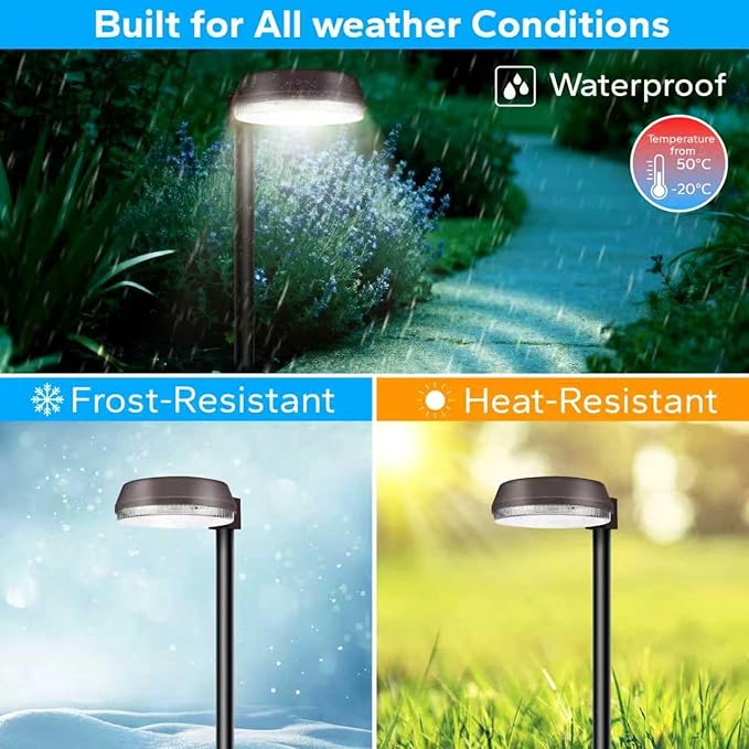 Tall Solar Path Lights, Accurate Dark/Light Sensor Pathway Lights Solar Powered,Quick Charge Solar Walkway Lights Outdoor for Landscape Lighting