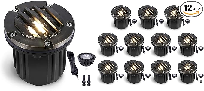 Gardenreet Solid Brass Well Light - All Weather 12V In-Ground LED Low Voltage Landscape Lighting, Replaceable Bulb | Lumora