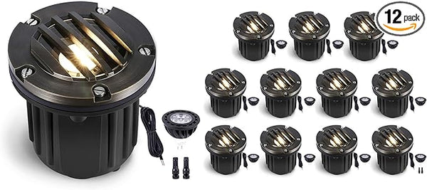 Gardenreet Solid Brass Well Light - All Weather 12V In-Ground LED Low Voltage Landscape Lighting, Replaceable Bulb | Lumora