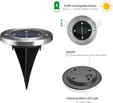 Glitzhome Solar Ground Lights Outdoor Waterproof 6 Pack Solar Garden Lights Disk Lights for Walkway Yard Backyard | Lumora