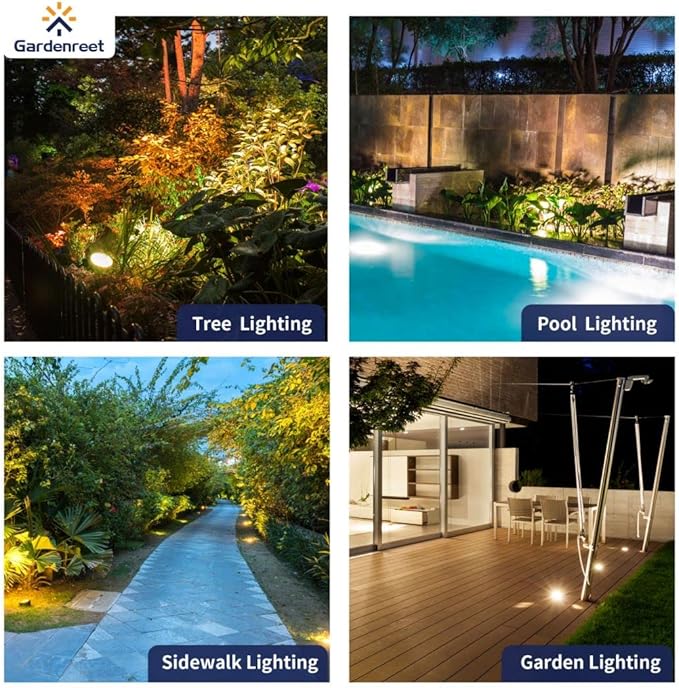 Gardenreet Low Voltage Brass Well Lights - LED 12V Weatherproof In-Ground Replaceable Bulb - Outdoor Path Light | Lumora