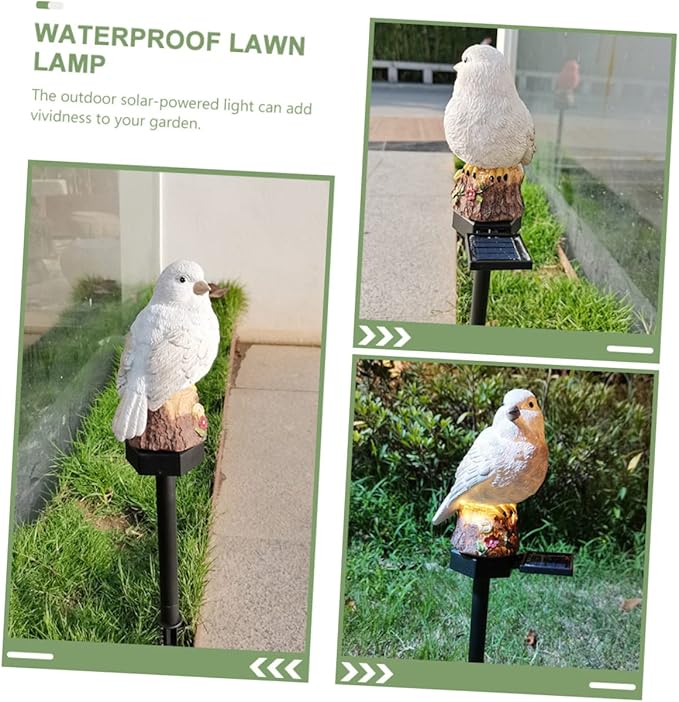 VICASKY 1pc Solar Seagull Decorative Light Garden Pathway Lamp Outdoor Seabird Design Led Lawn Light