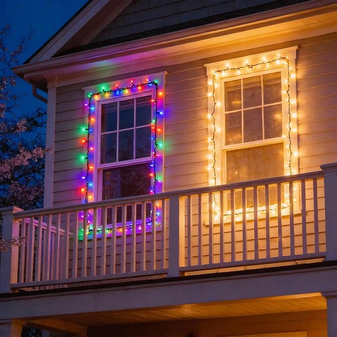 200 LED Color Changing Christmas Lights with Remote - 8 Modes (Warm White to Multicolor), 66ft Green Wire ETL Certified Commercial Grade, Waterproof Indoor/Outdoor for Patio, Trees & Parties.