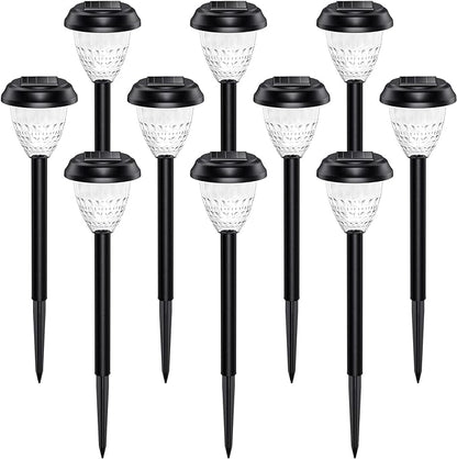 Super Bright Solar Lights Outdoor Waterproof-10 Pack, Dusk to Dawn Up to 12 Hrs Solar Powered Outdoor Pathway Garden Lights Auto On/Off, LED Landscape Lighting Decorative for Walkway Patio Yard