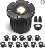 Gardenreet Landscape Low Voltage Well Light - Brass Electric in-Grade Lighting, 12V Wired Replaceable Bulb LED | Lumora