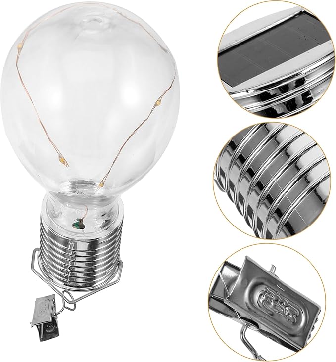 4pcs Solar Powered Copper Wire Led Hanging Light Bulb Warm White Decorative Chandelier for Outdoor Garden | Lumora