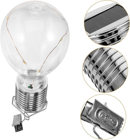 4pcs Solar Powered Copper Wire Led Hanging Light Bulb Warm White Decorative Chandelier for Outdoor Garden Eco-Friendly LEDs Design Installation